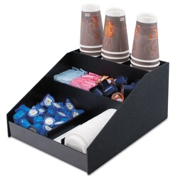Essendant&nbsp;Vertiflex Commercial Grade Horizontal Condiment Organizer  9 Compartments  12x16x7 5  Black