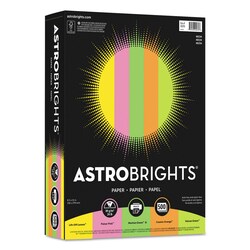 Essendant&nbsp;Astrobrights Color Paper - Neon Assortment  24 lb Bond Weight  8 5x11  Assorted Neon Colors  500/Ream