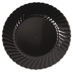 Essendant&nbsp;WNA Classicware Plastic Plates  6 dia  Black  10/Pack  18 Packs/Carton