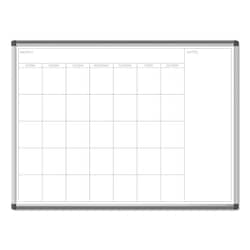Essendant U Brands PINIT Magnetic Dry Erase Calendar  Monthly Planning/Scheduling  48x36 (Actual Size- 47x35)  White Surface  Aluminum Frame