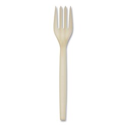 Essendant WNA EcoSense Renewable Plant Starch Cutlery  Fork  Plastic  Cream  50/Pack