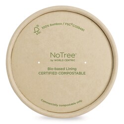 Essendant&nbsp;World Centric Paper Lids for Bowls  4 6 Diameter  Brown  500/Carton