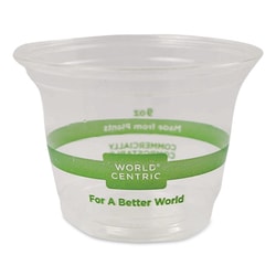 Essendant&nbsp;World Centric PLA Clear Cold Cups  9 oz  Plastic  Clear  1 000/Carton