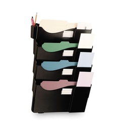 Essendant&nbsp;Universal Grande Central Filing System  4 Sections  Legal/Letter Size  Wall Mount  16 63x4 75x27 5  Black  4/Pack