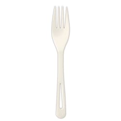 Essendant&nbsp;World Centric TPLA Compostable Cutlery  Fork  Plastic  White  1 000/Carton
