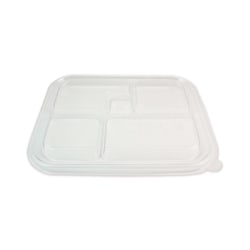 Essendant&nbsp;World Centric PLA Lids for Fiber Bento Box Containers  12 1x9 8x0 8  Clear  Plastic  300/Carton