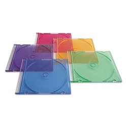 Essendant Verbatim CD/DVD Slim Case  Assorted Colors  50/Pack