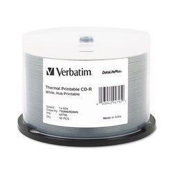 Essendant&nbsp;Verbatim CD-R DataLifePlus Printable Recordable Disc  700 MB/80 min  52x  Spindle  White  50/Pack