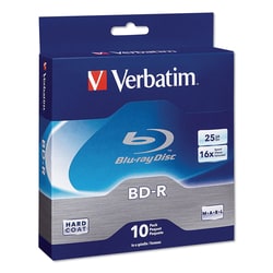 Essendant&nbsp;Verbatim BD-R Blu-Ray Disc  25 GB  16x  White  10/Pack