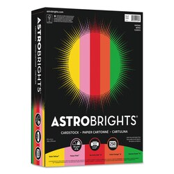 Essendant&nbsp;Astrobrights Color Cardstock -Vintage Assortment  65 lb Cover Weight  8 5x11  Assorted  250/Pack