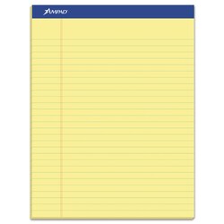 Essendant&nbsp;Ampad Recycled Writing Pads  Wide/Legal Rule  Politex Green Kelsu Headband  50 Canary-Yellow 8 5x11 75 Sheets  Dozen