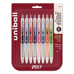 Essendant&nbsp;uniball Signo 207 Gel Pen  Retractable  Medium 0 7 mm  Assorted Ink and Barrel Colors  8/Pack