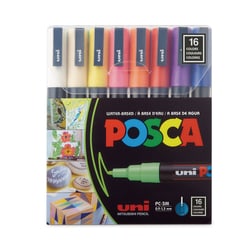 Essendant&nbsp;POSCA Water-Based Paint Markers  Fine Bullet Tip  Assorted Colors 16/Pack