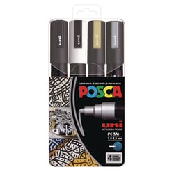 Essendant&nbsp;POSCA Water-Based Paint Markers  Medium Bullet Tip  Assorted Colors  4/Set