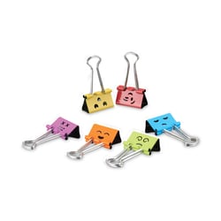 Essendant&nbsp;Universal Emoji Themed Binder Clips with Storage Tub  Medium  Assorted Colors  42/Pack