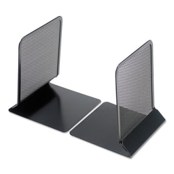 Essendant Universal Metal Mesh Bookends  Nonskid  5 38x5 38x6 75  Black  1 Pair