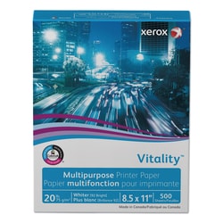 Essendant&nbsp;xerox Vitality Multipurpose Print Paper  92 Bright  20 lb Bond Weight  8 5x11  White  500/Ream