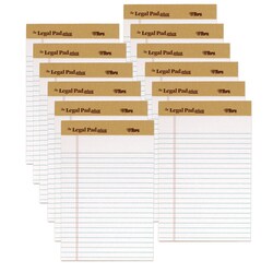 Essendant&nbsp;TOPS The Legal Pad Plus Ruled Perforated Pads with 40 pt  Back  Narrow Rule  50 White 5x8 Sheets  Dozen