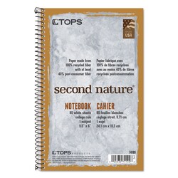 Essendant&nbsp;TOPS Second Nature Single Subject Wirebound Notebooks  Medium/College Rule  Light Blue Cover  (80) 9 5x6 Sheets