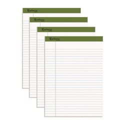 Essendant Ampad Earthwise by Ampad Recycled Writing Pad  Wide/Legal Rule  Politex Sand Headband  40 White 8 5x11 75 Sheets  4/Pack