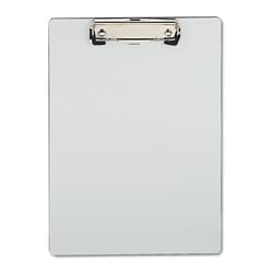 Essendant&nbsp;Universal Plastic Brushed Aluminum Clipboard  Portrait Orientation  0 5 Clip Capacity  Holds 8 5x11 Sheets  Silver