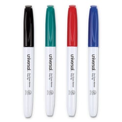 Essendant&nbsp;Universal Pen Style Dry Erase Marker  Fine Bullet Tip  Assorted Colors  4/Set