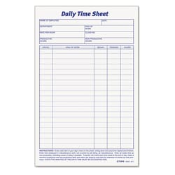 Essendant TOPS Daily Time and Job Sheets  One-Part (No Copies)  8 5x5 5  200 Forms/Pad  2 Pads/Pack