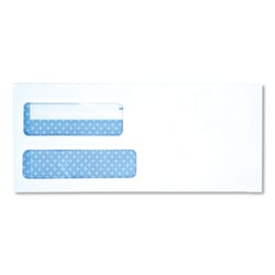Essendant&nbsp;Universal Double Window Business Envelope  9  Square Flap  Self-Adhesive Closure  3 88x8 88  White  500/Box