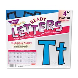 Essendant&nbsp;TREND Ready Letters Playful Combo Set  4 Tall  Blue Characters  216/Set