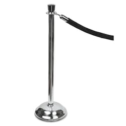 Essendant&nbsp;Polished chrome posts and black velour ropes provide portable traffic guides  Bell-shaped  weighted base stays in place and will not stain carpet  Rich velour ropes are pre-fit with matching polished chrome snap-ends  Posts  bases and ropes sold and shipped separately