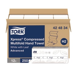 Essendant&nbsp;Tork Xpress Compressed Multifold Hand Towels  1-Ply  8 3x9 25  White  250/Pack  12 Packs/Carton