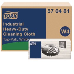 Essendant Tork Industrial Heavy-Duty Cleaning Cloth  1-Ply  13 97 x  4 25  Unscented  White  60 Cloths  4/Carton