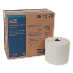 Essendant&nbsp;Tork Basic Paper Wiper Roll Towel  1-Ply  7 68x1 150 ft  White  4 Rolls/Carton