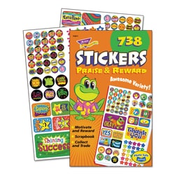 Essendant&nbsp;TREND Sticker Assortment Pack  Frogs  Starts  Thank You   Assorted Colors  738/Pad