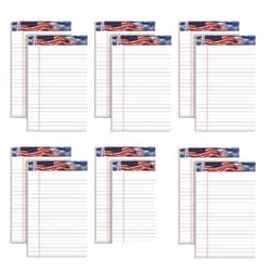 Essendant&nbsp;TOPS American Pride Writing Pad  Narrow Rule  Red/White/Blue Headband  50 White 5x8 Sheets  12/Pack