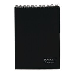 Essendant&nbsp;TOPS Docket Diamond Top-Wire Ruled Planning Pad  Wide/Legal Rule  Black Cover  60 White 8 5x11 75 Sheets