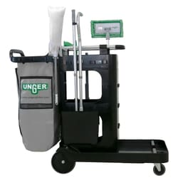 Essendant&nbsp;Unger ZoneCleanRx Janitorial Carts  Plastic  3 Shelves  23 5x25x25  Black