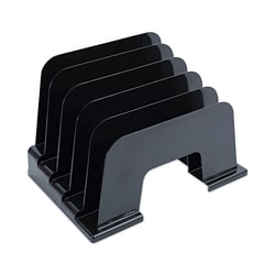 Essendant&nbsp;Universal Recycled Plastic Incline Sorter  5 Sections  Letter Size Files  13 25x9x9  Black