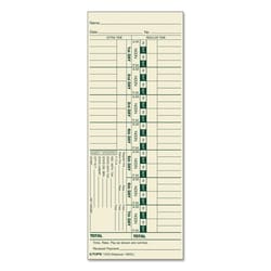 Essendant&nbsp;TOPS Time Clock Cards  Replacement for 1900L  One Side  3 5x9  500/Box