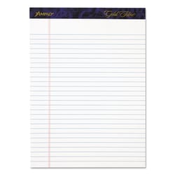 Essendant&nbsp;Ampad Gold Fibre Writing Pads  Wide/Legal Rule  50 White 8 5x11 75 Sheets  4/Pack