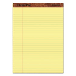 Essendant&nbsp;TOPS The Legal Pad Ruled Perforated Pads  Wide/Legal Rule  50 Canary-Yellow 8 5x11 Sheets  3/Pack