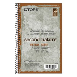 Essendant&nbsp;TOPS Second Nature Single Subject Wirebound Notebooks  Narrow Rule  Green Cover  (80) 8x5 Sheets