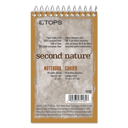 Essendant&nbsp;TOPS Second Nature Wirebound Notepads  Narrow Rule  Randomly Assorted Cover Colors  50 White 3x5 Sheets