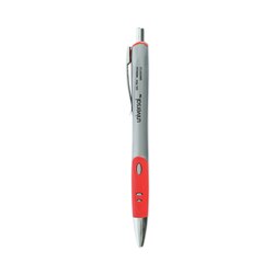 Essendant&nbsp;Universal Comfort Grip Gel Pen  Retractable  Medium 0 7 mm  Red Ink  Gray/Red/Silver Barrel  Dozen