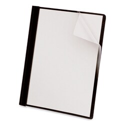 Essendant&nbsp;Universal Clear Front Report Cover with Fasteners  Three-Prong Fastener  0 5 Capacity  8 5x11  Clear/Black  25/Box