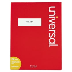Essendant&nbsp;Universal White Labels  Inkjet/Laser Printers  1 33x4  White  14/Sheet  250 Sheets/Box