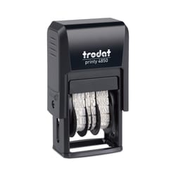 Essendant Trodat Printy Economy Micro 5-in-1 Date Stamp with Text Plates  Self-Inking  1x0 75  Blue/Red