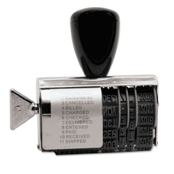 Essendant&nbsp;Trodat Rubber 11-Message Dial-A-Phrase Date Stamp  Conventional  2x0 38