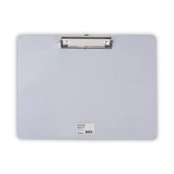 Essendant&nbsp;Universal Plastic Brushed Aluminum Clipboard  Landscape Orientation  0 5 Clip Capacity  Holds 11x8 5 Sheets  Silver