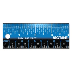Essendant&nbsp;Victor Easy Read Stainless Steel Ruler  Standard/Metric  18 25 Long  Blue